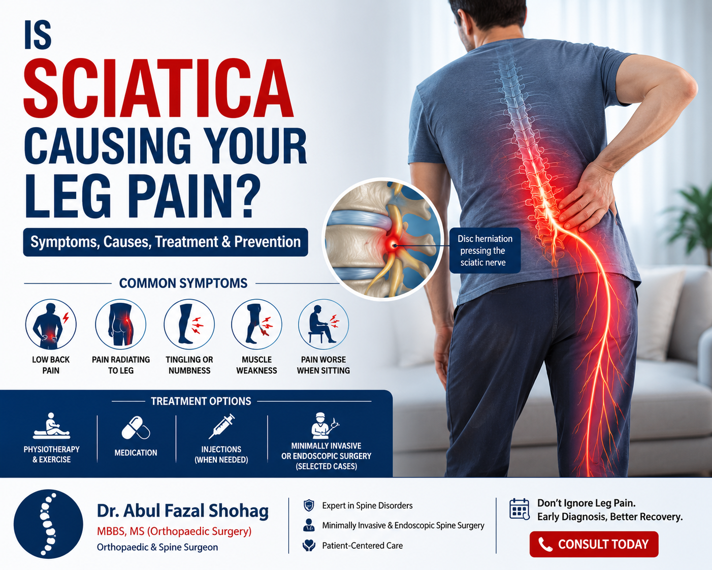 Is Sciatica Causing Your Leg Pain? Symptoms, Causes, Treatment & Prevention